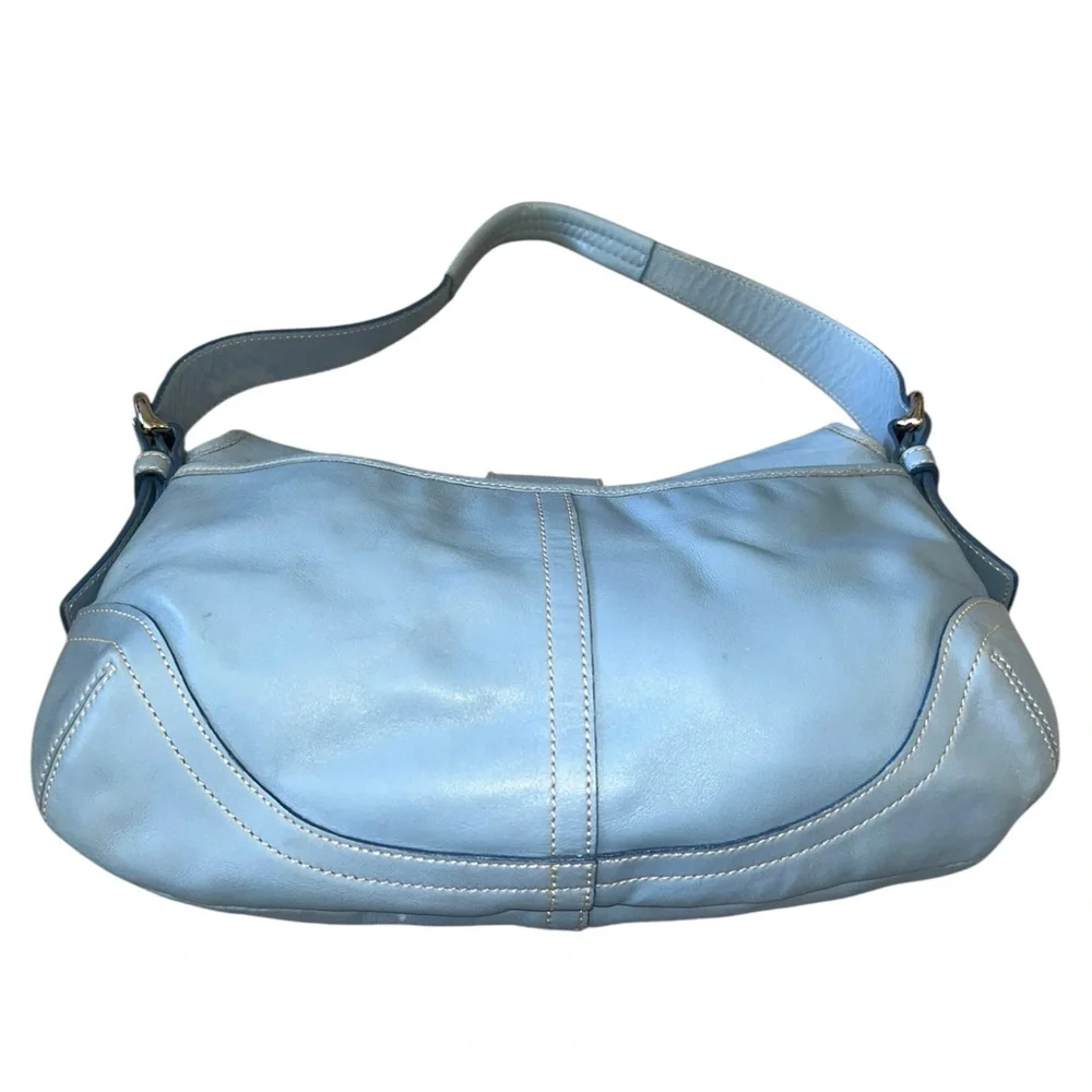 Coach Vintage Style 9248 Blue Leather signature soho bag RARE y2k
